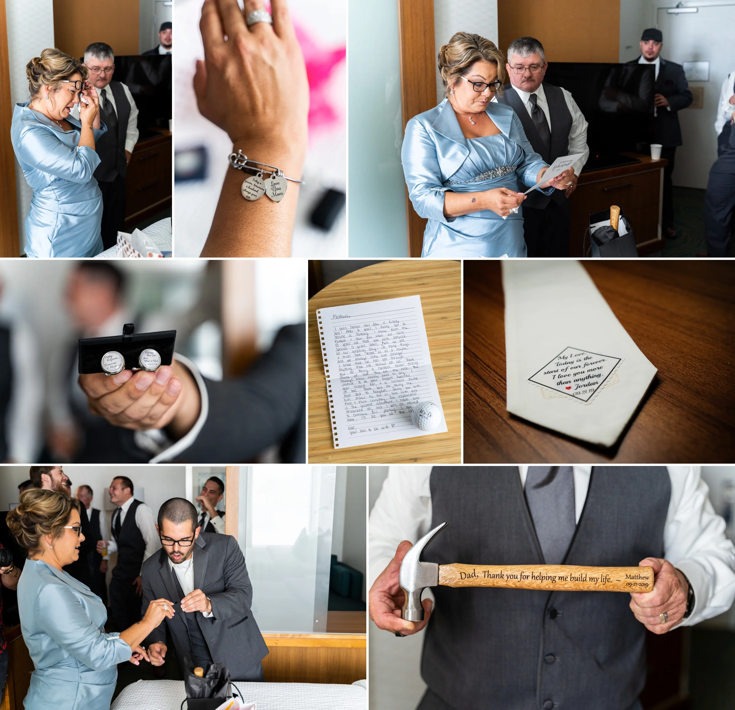 More love letters and gifts and tears on the groom’s side.