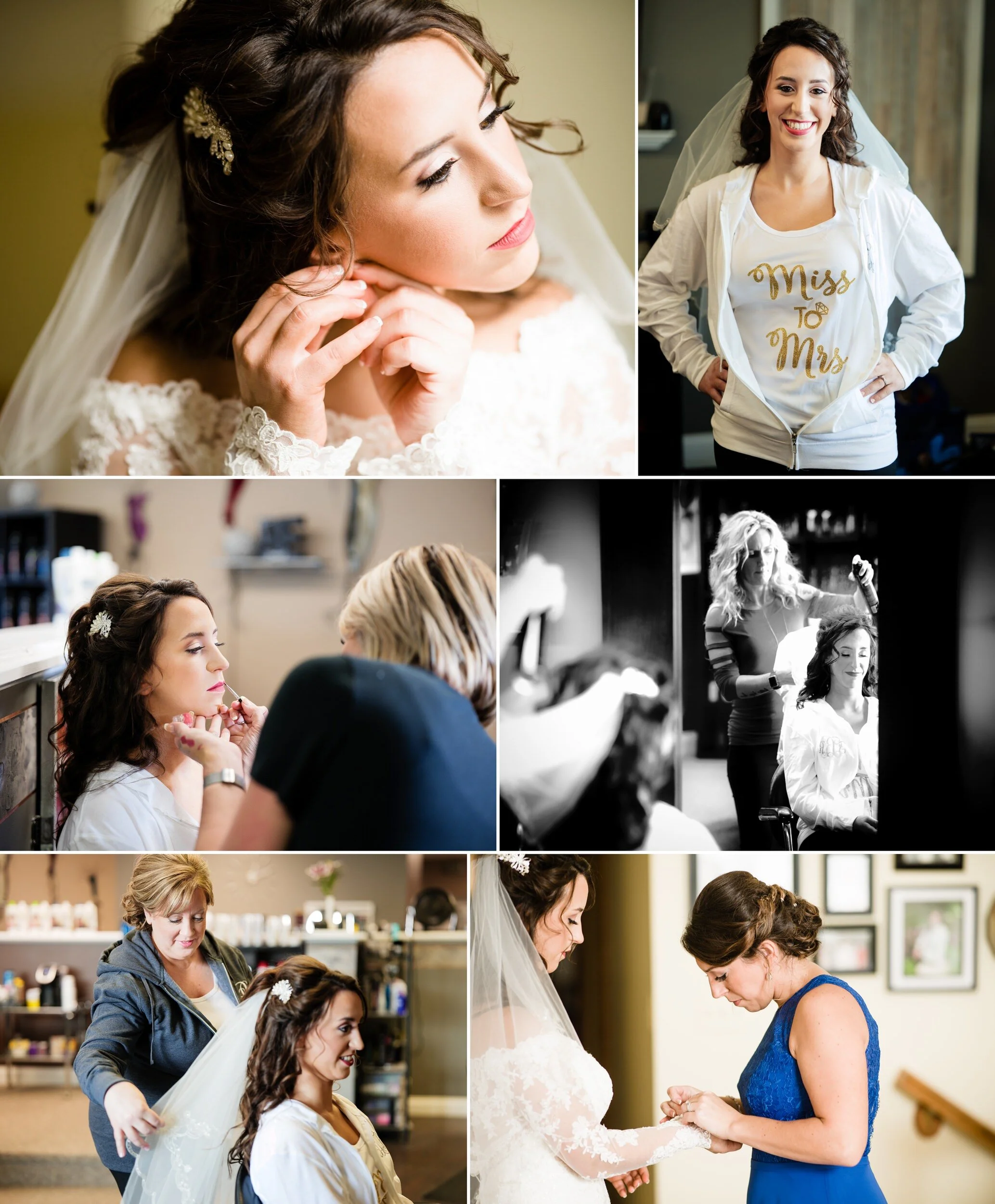 Hair and makeup for the bridal crew.