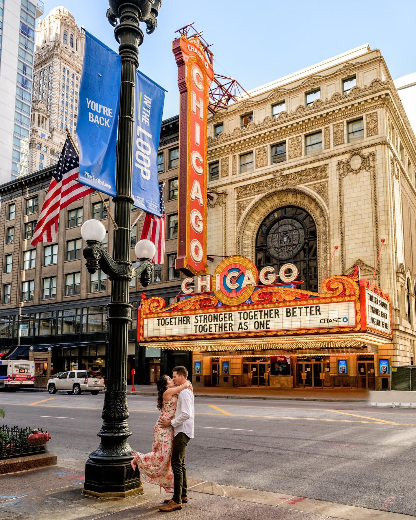 Together Stronger, Together Better, Together As One. Thanks @chicagotheatre , it&rsquo;s as though you knew we were coming!
