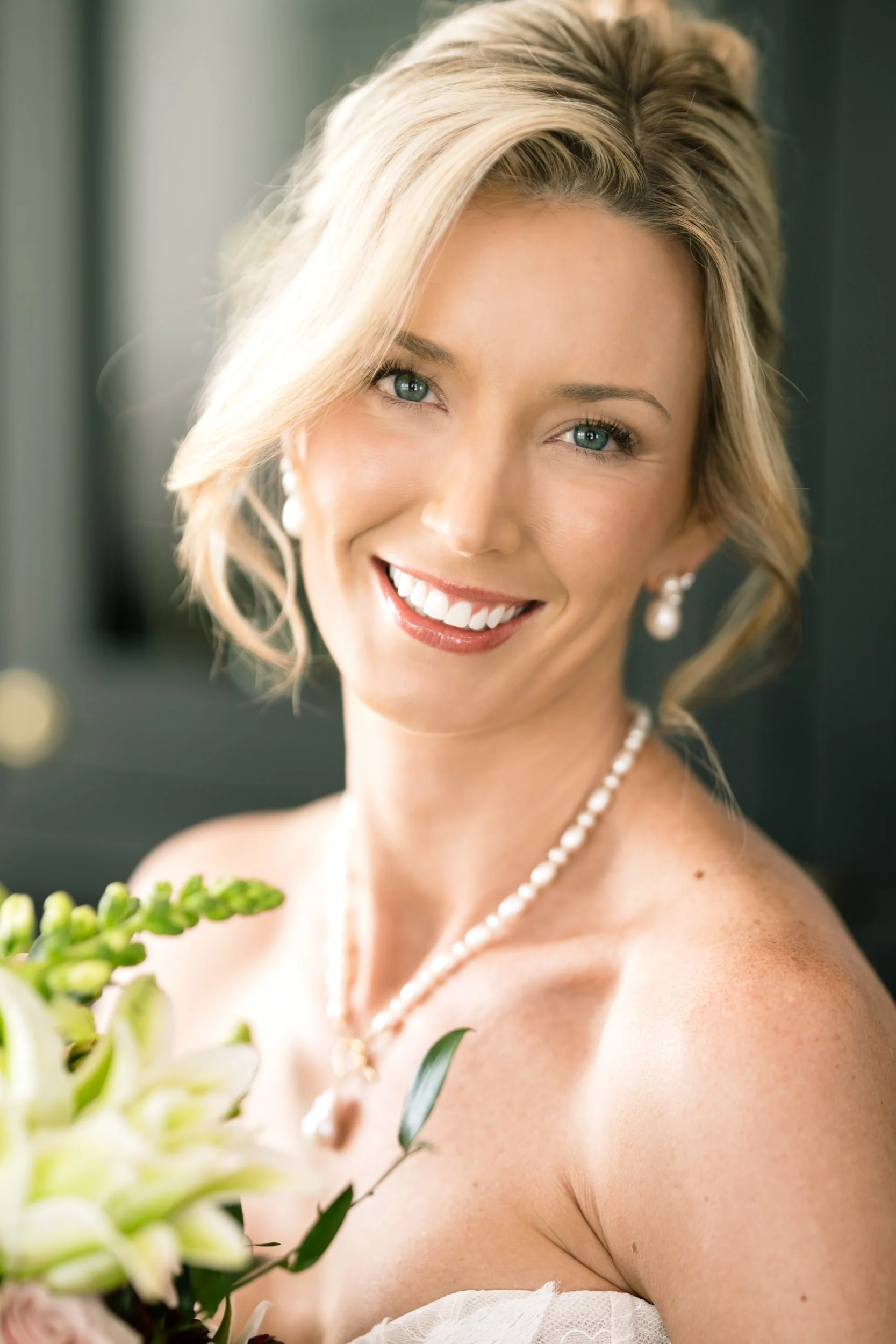 A close up portrait of a bride at elegant Chicago area wedding venue Midlothian Country Club.