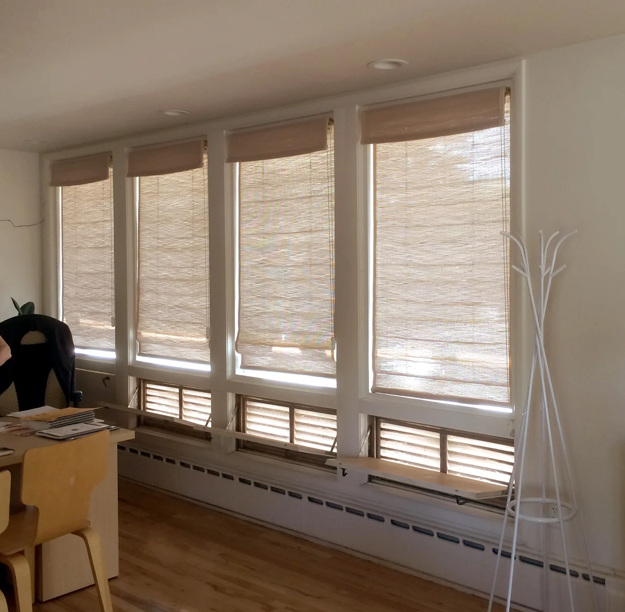 Interior showing the ventilated louvers opened for cooling