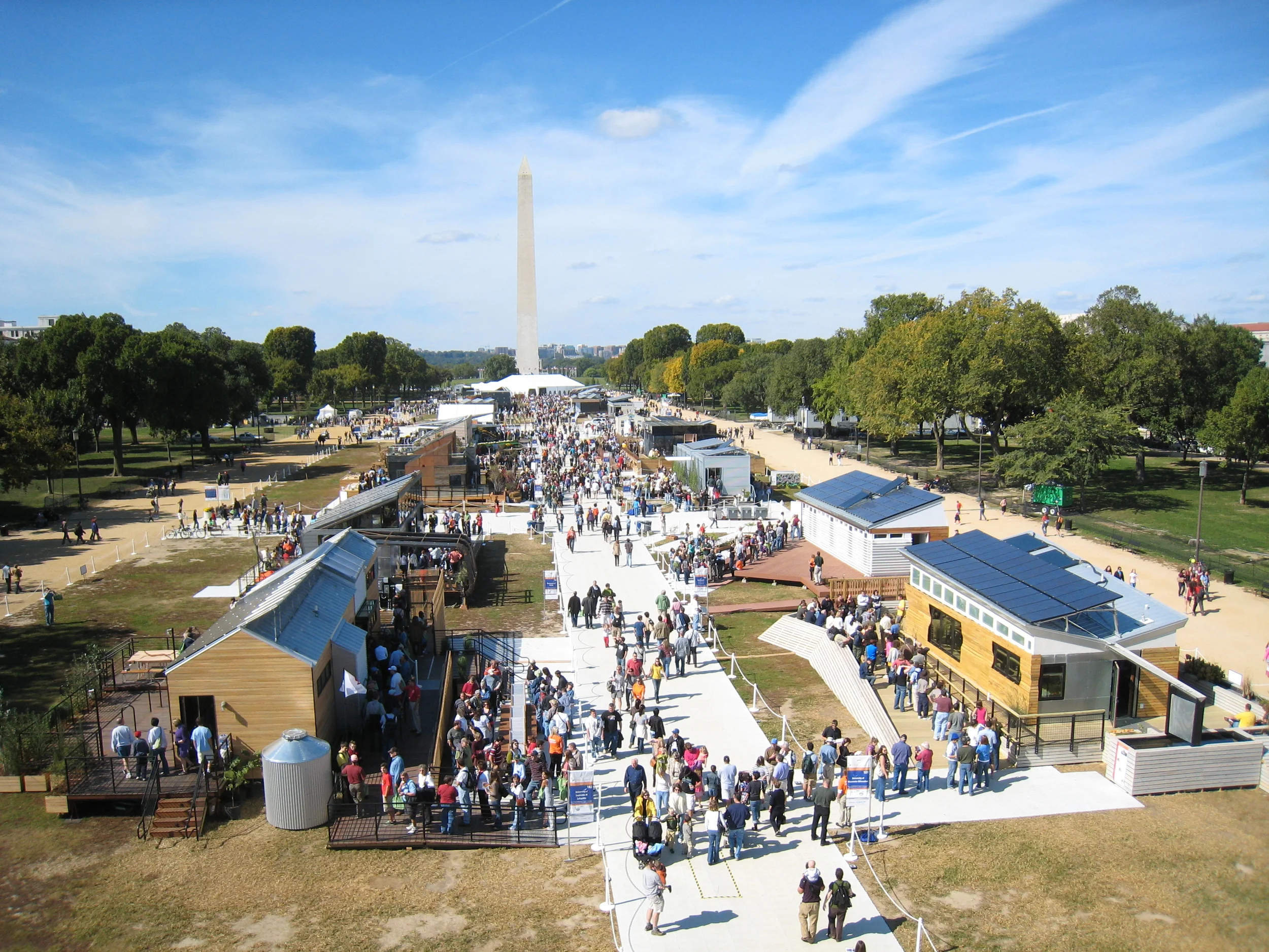 The 2009 Solar Decathlon on the National Mall in Washington. Public domain.