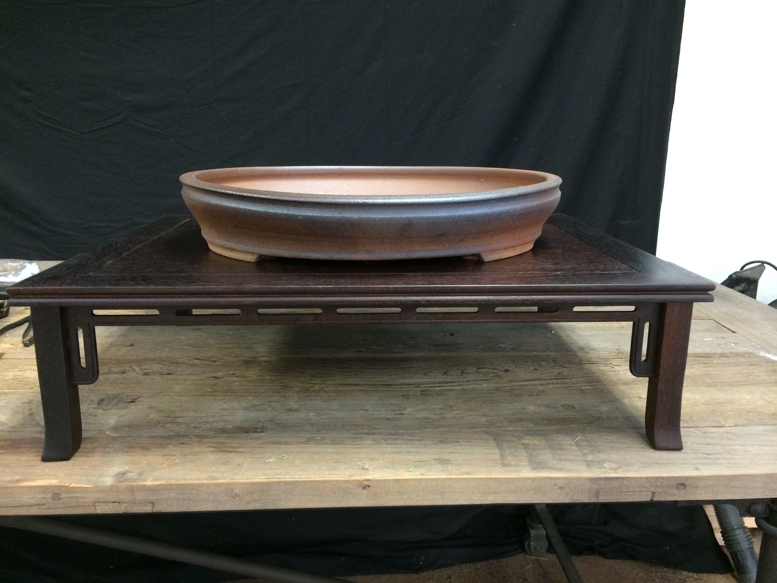 A large unglazed oval.