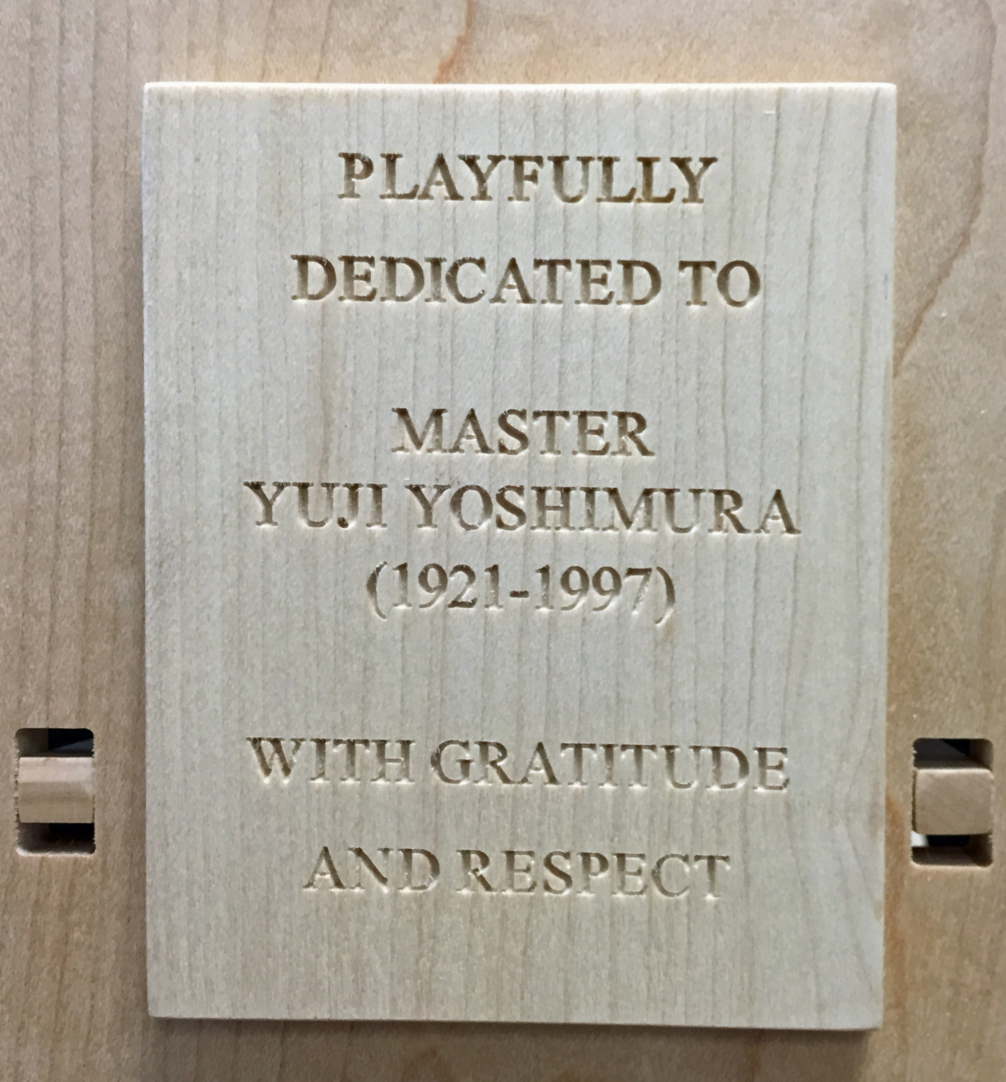 The dedication to my first bonsai teacher.