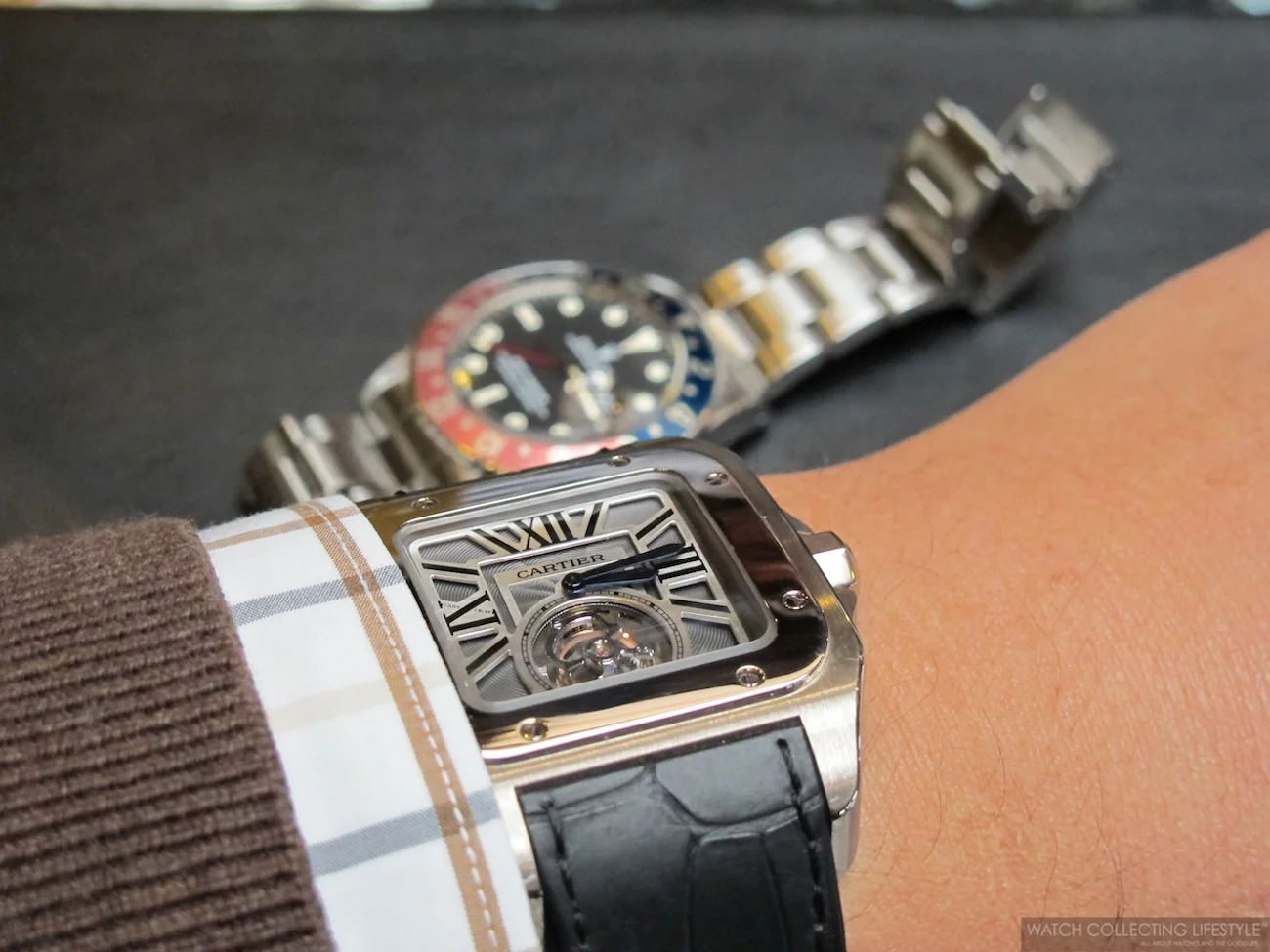 Insider: Cartier Santos 100 Flying Tourbillon. Elegance in a Massive White Gold Case. â WATCH 