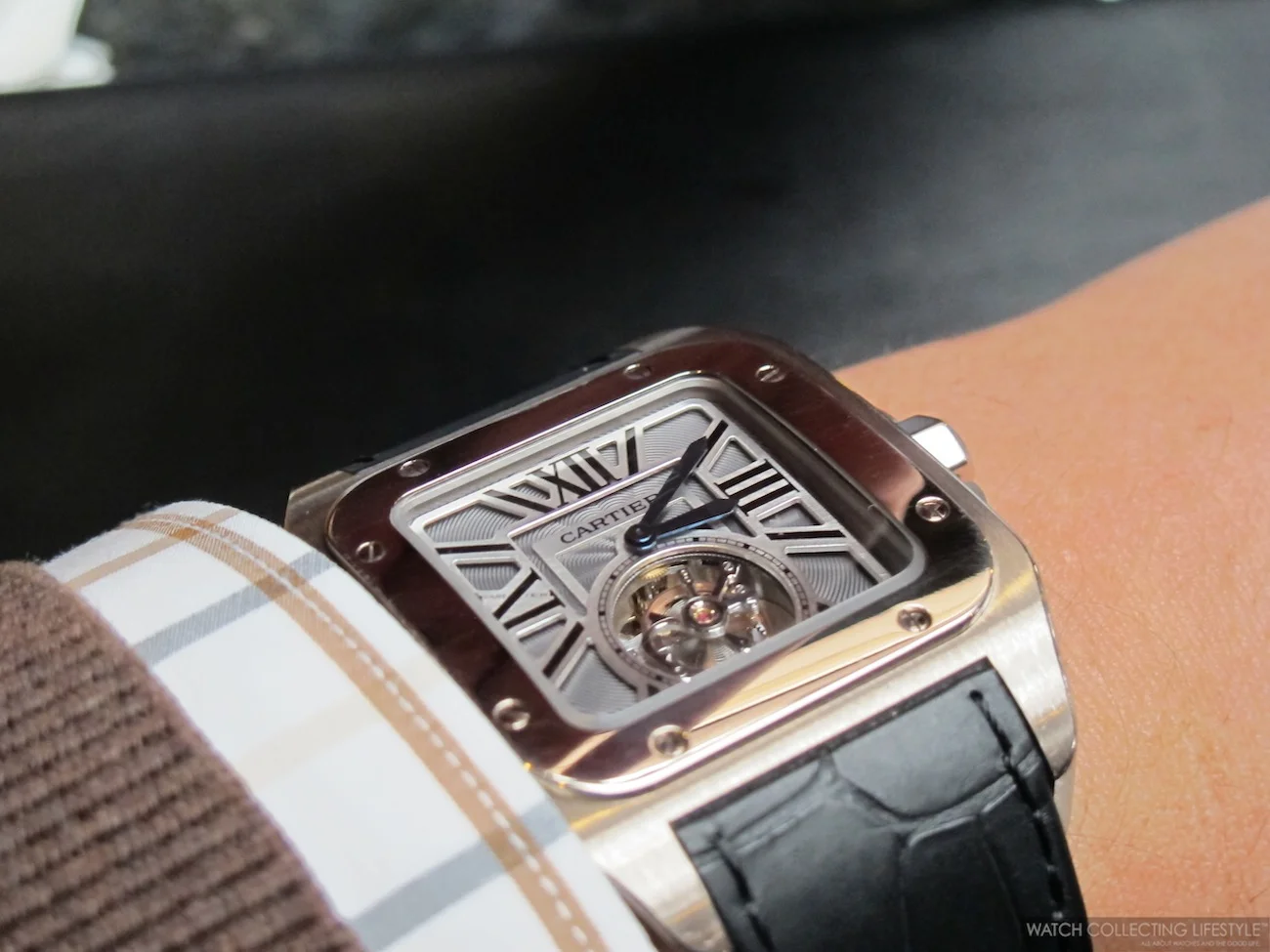 Insider: Cartier Santos 100 Flying Tourbillon. Elegance in a Massive White Gold Case. â WATCH 