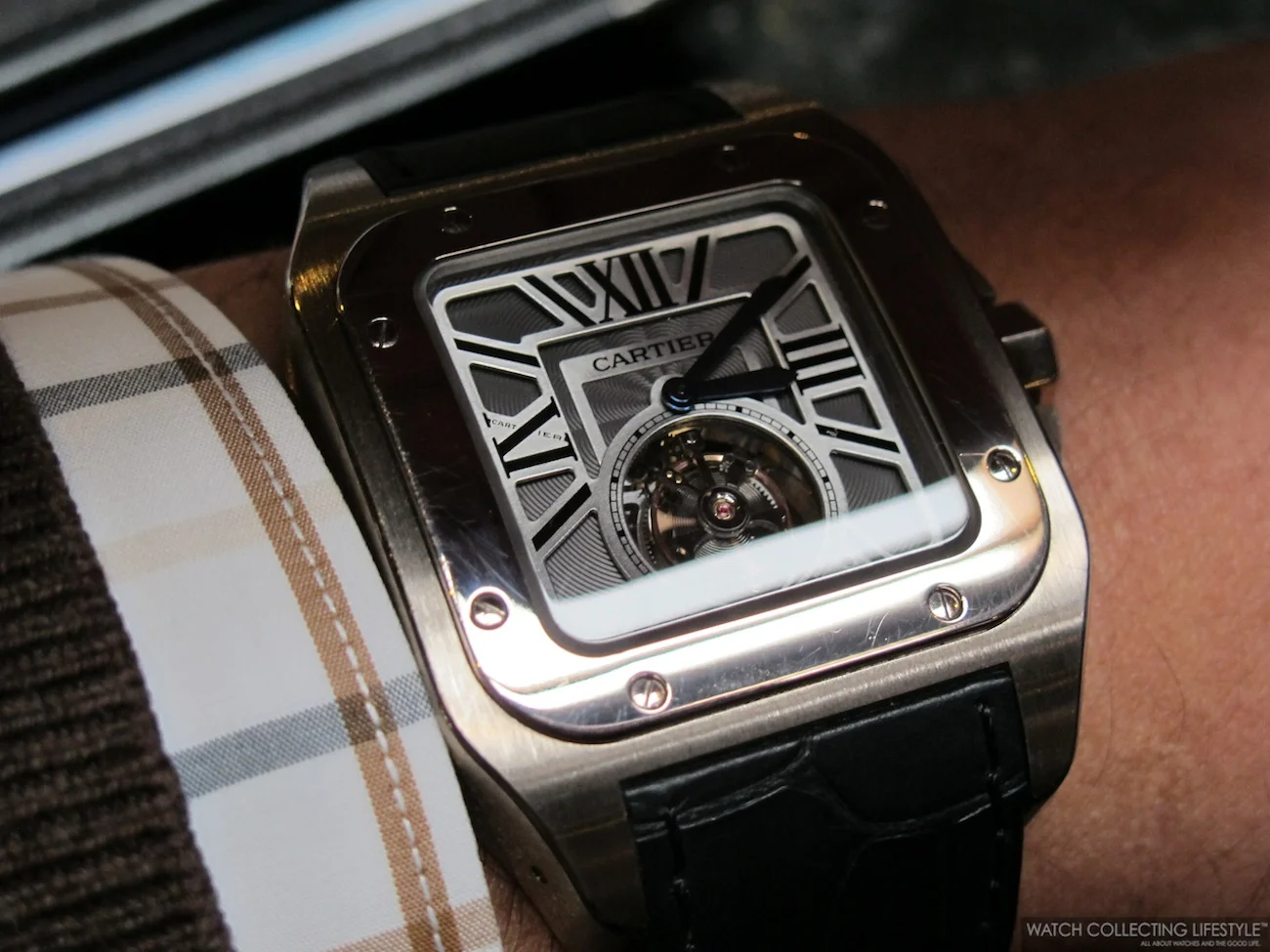 Insider: Cartier Santos 100 Flying Tourbillon. Elegance in a Massive White Gold Case. â WATCH 