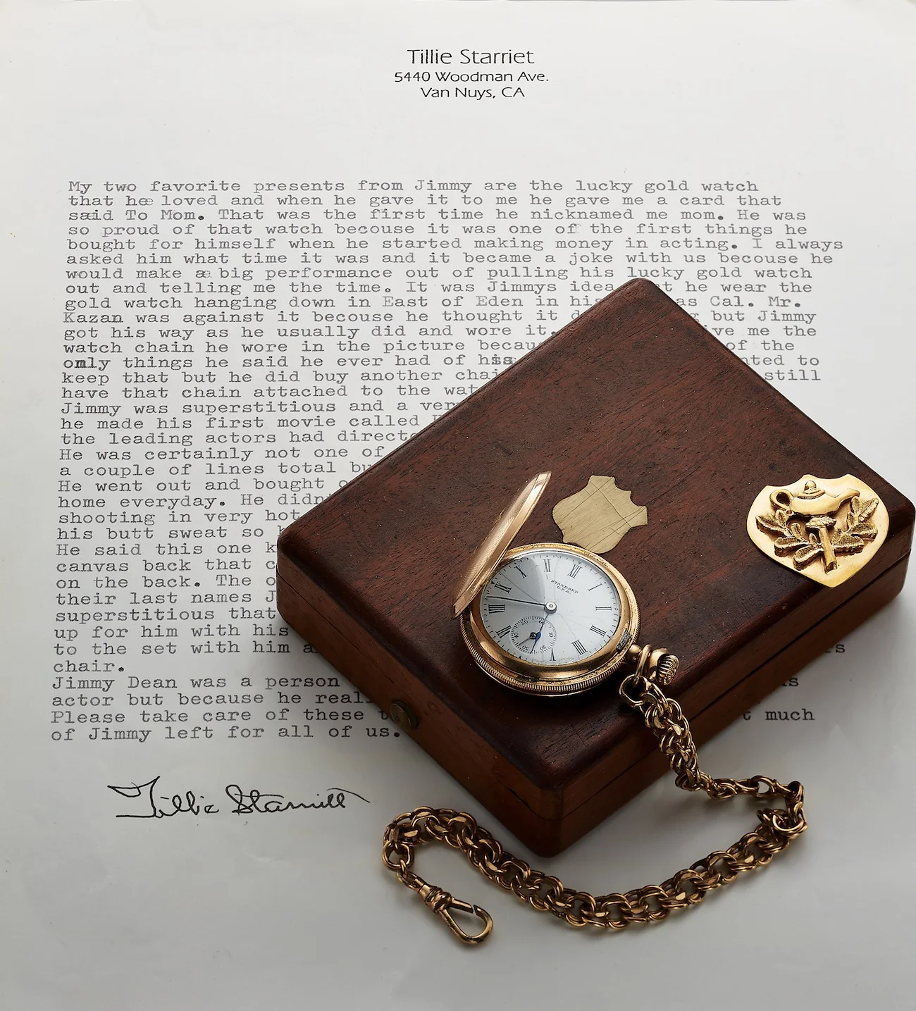James Dean pocket watch on letter.jpg