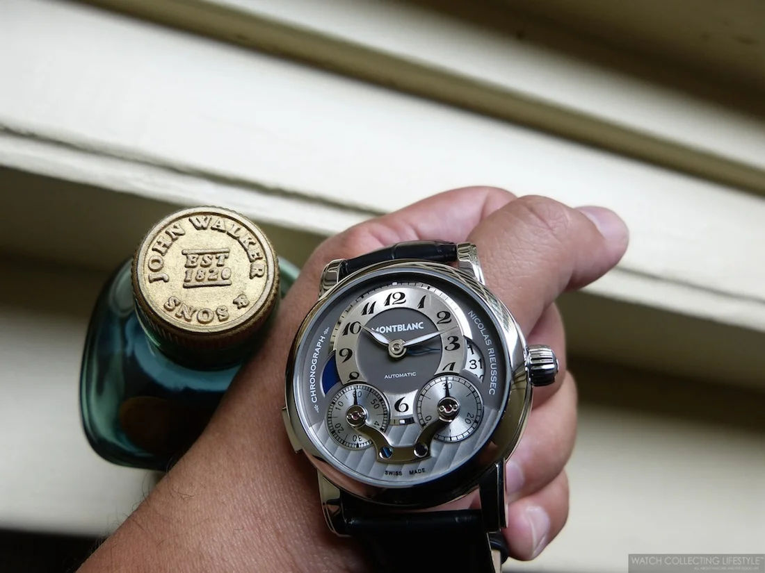 Experience: Johnnie Walker Blue Label Along with the Montblanc Nicolas Rieussec Chronograph.