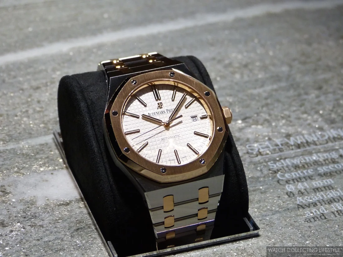 SIHH 2015: Introducing the New Audemars Piguet Royal Oak ref. 15400SR 'Two-Tone'. The Return of Our Favorite Royal Oak. Live Pics and Pricing.