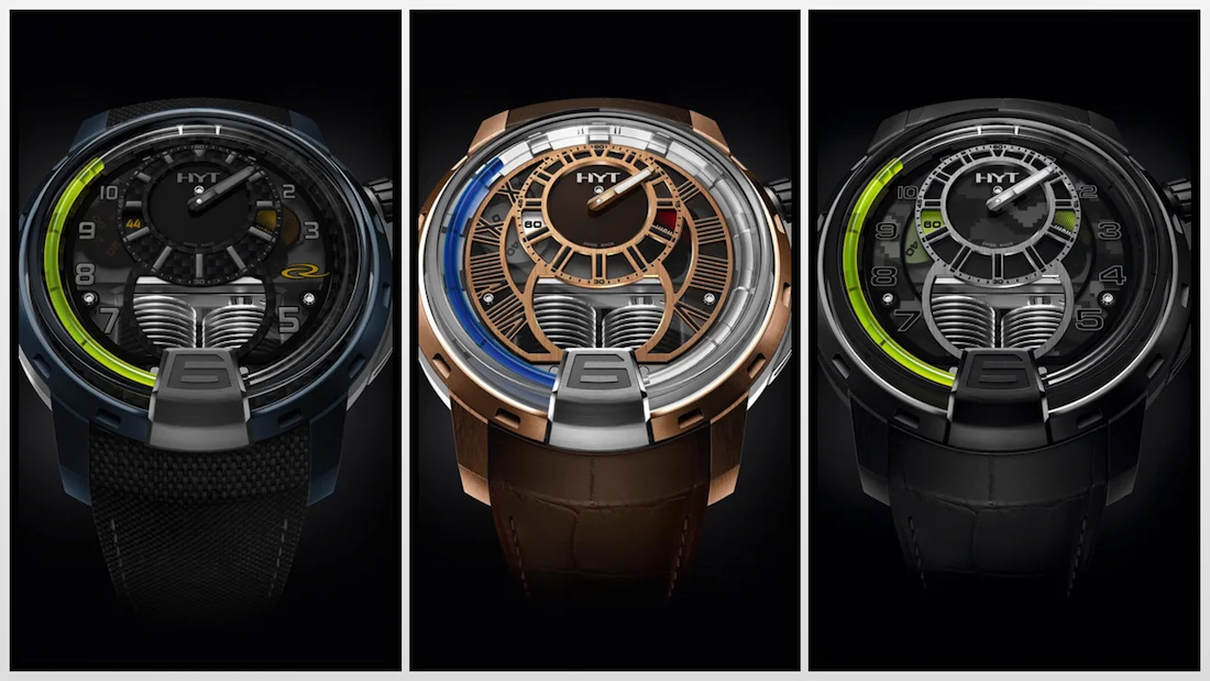News: Presenting the HYT Air Limited Edition Collection. H1 Air RC44, H1 Air Classic and H1 Air Black Pixel.