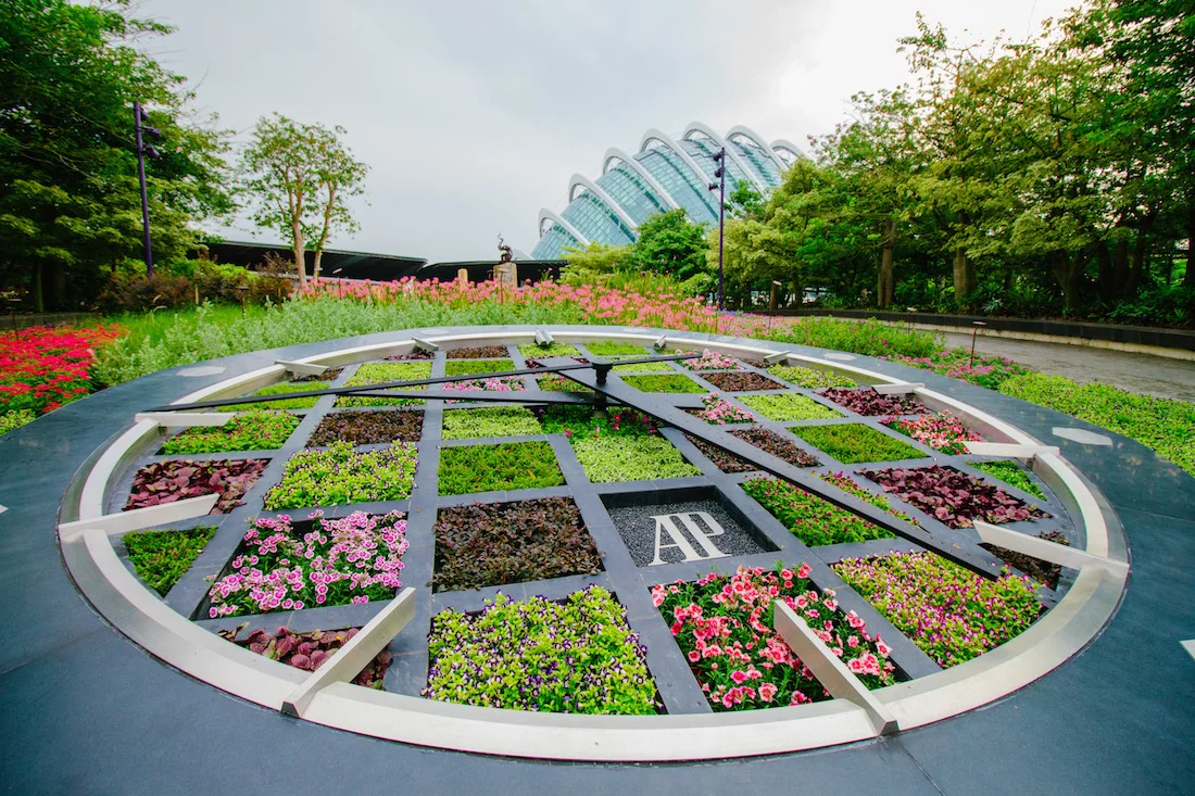 Experience: The Audemars Piguet Floral Clock at Singapore's Gardens by The Bay. Celebrating Singapore's 50th Year of Independence.