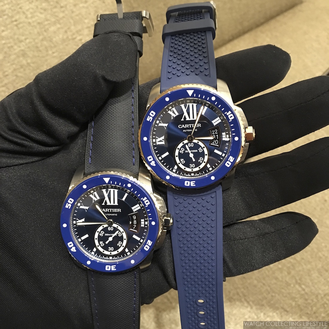 calibre de cartier diver blue watch 42mm