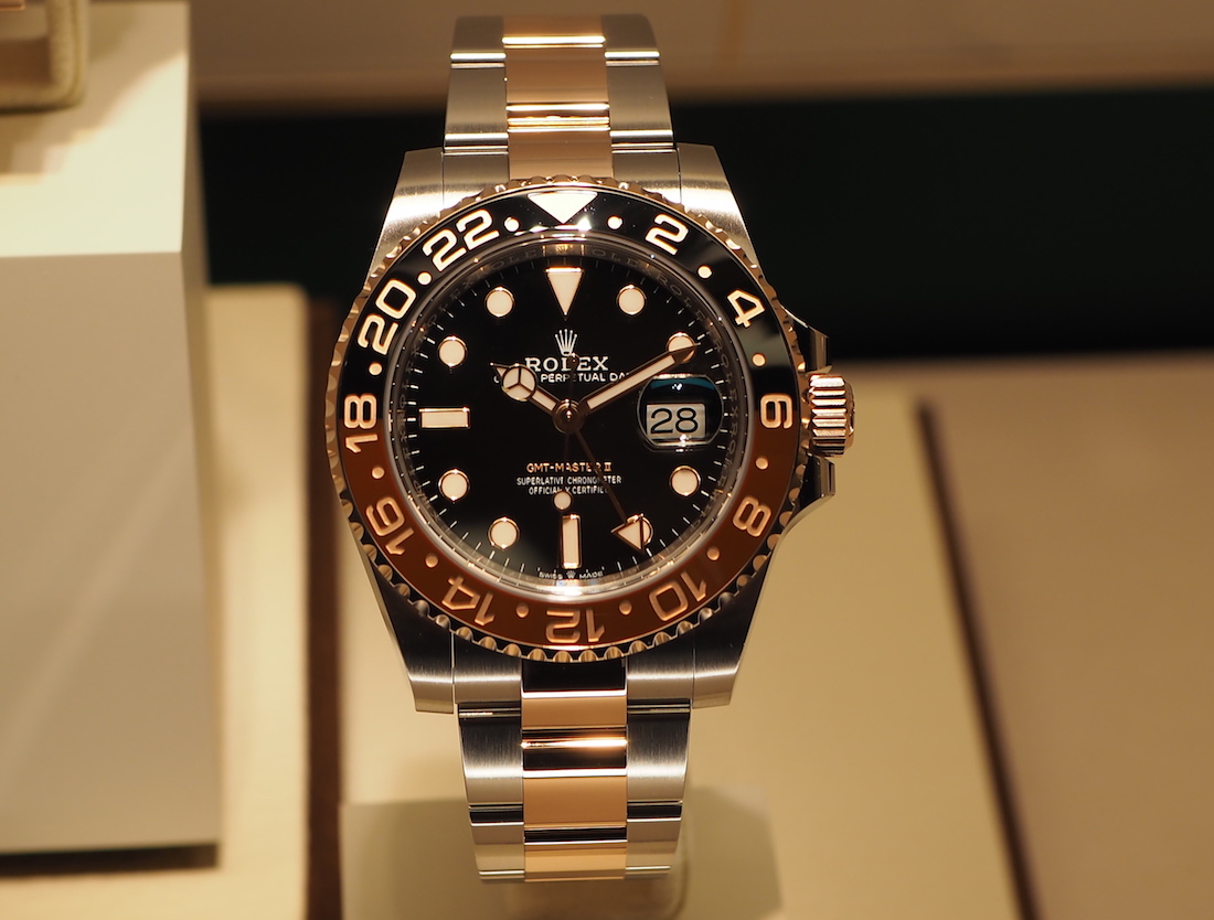 gmt master 2 rose gold two tone