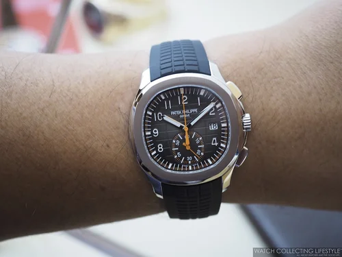 Baselworld 18 Patek Philippe Aquanaut Chronograph Ref 5968a 001 Live Pictures Pricing Watch Collecting Lifestyle