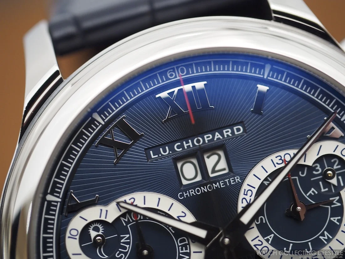 Insider: Chopard L.U.C Perpetual Chronograph Platinum. A Stunning Blue Dial for Its Massive Platinum Case.