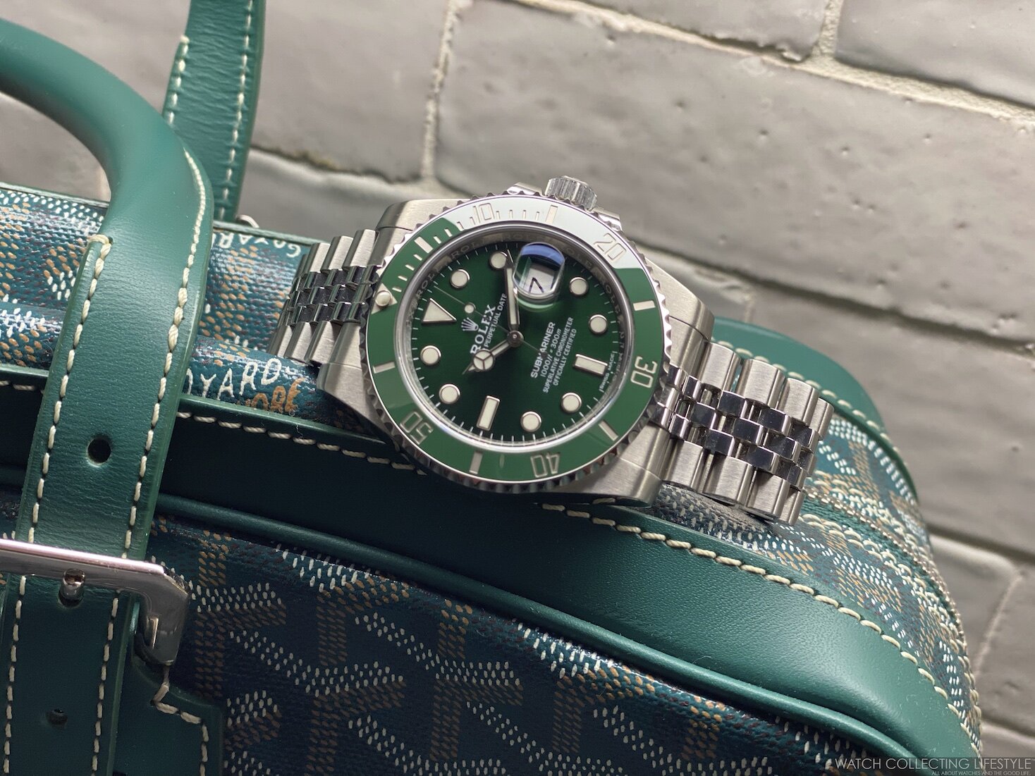 Experience: Goyard Goyardine Ambassade Briefcase. The Color of Money is  Green and so is a Rolex Submariner Hulk. — WATCH COLLECTING LIFESTYLE