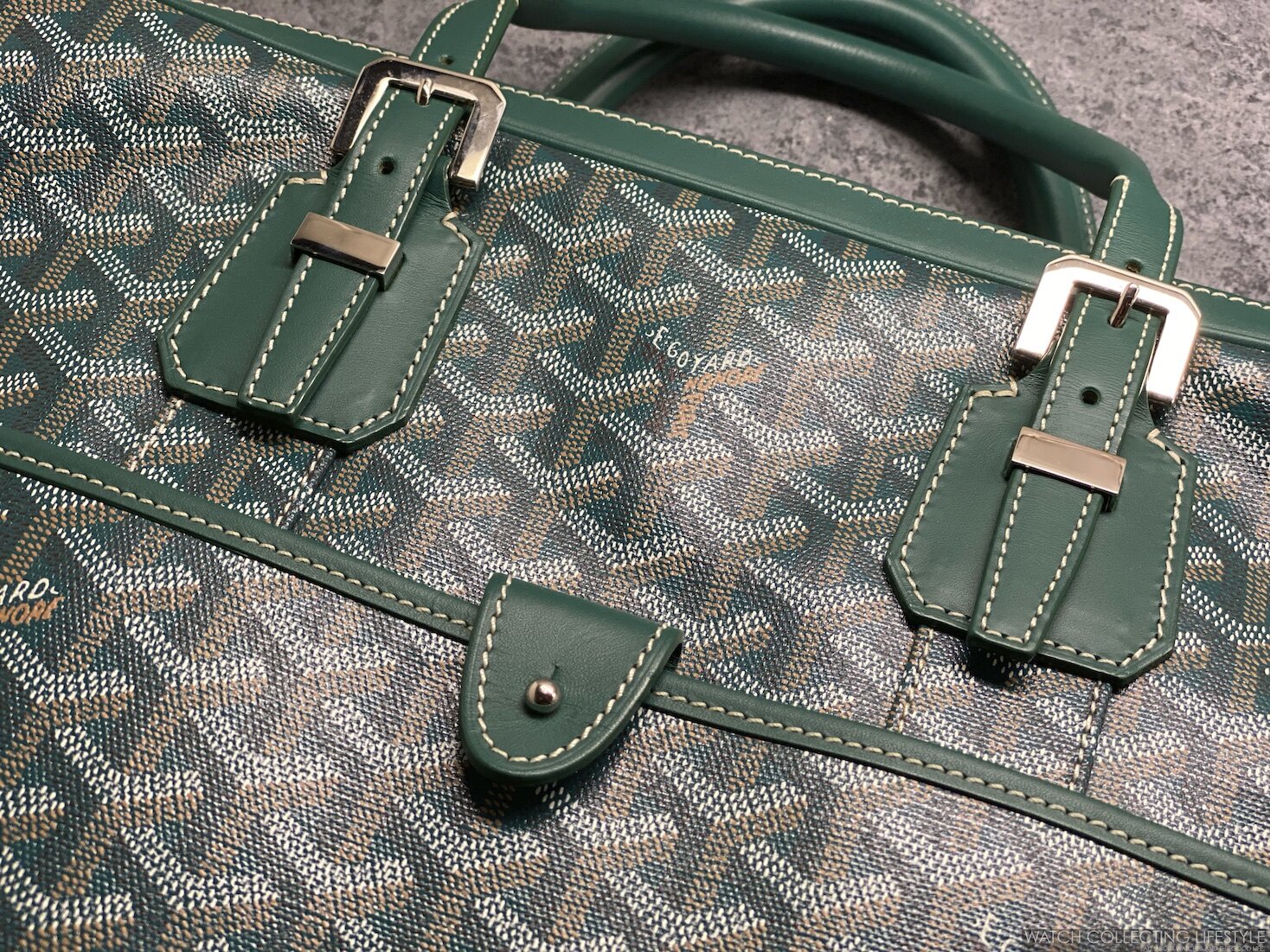 green goyard briefcase