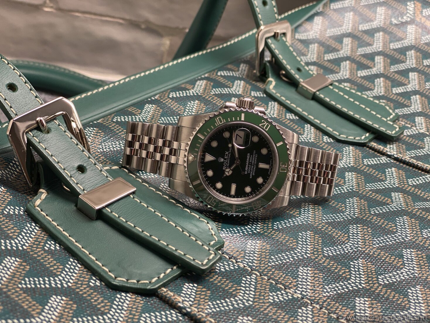 Experience: Goyard Goyardine Ambassade Briefcase. The Color of Money is  Green and so is a Rolex Submariner Hulk. — WATCH COLLECTING LIFESTYLE