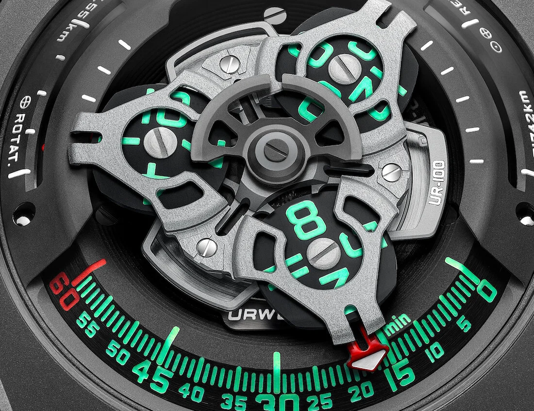 News: Urwerk UR-100 GunMetal. The Third Iteration of the UR-100 Space Time.