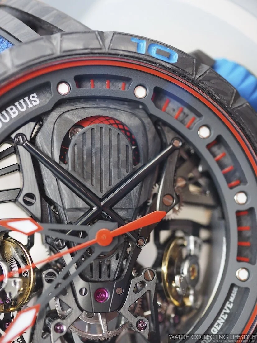 Roger Dubuis Excalibur Aventador S Blue Double Tourbillon Review Watch Collecting Lifestyle Roger dubuis is the new watch partner of lamborghini squadra corse, and the two are kicking things off with something serious. roger dubuis excalibur aventador s blue