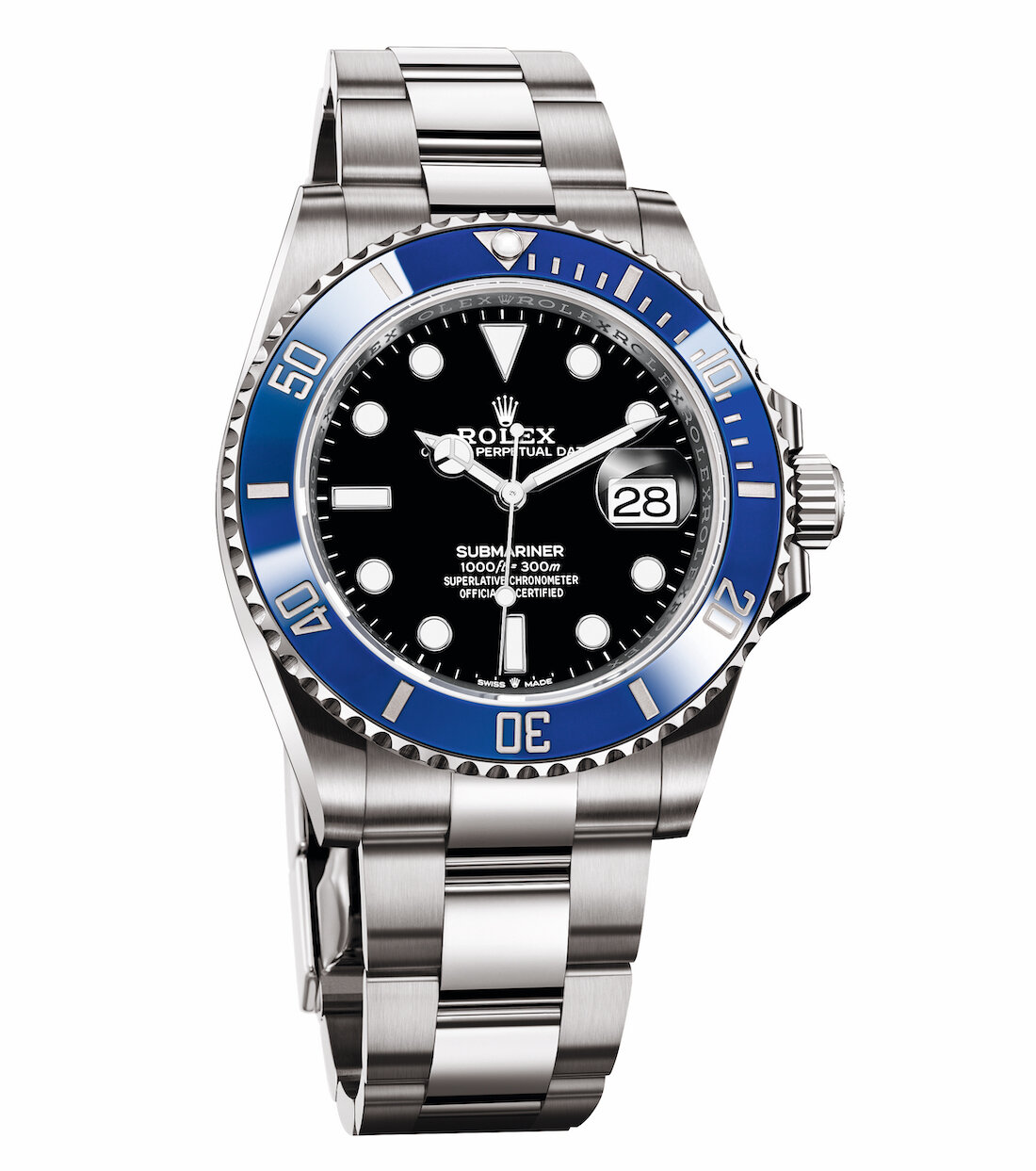 rolex submariner blue white gold