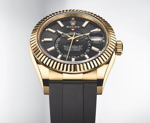sky dweller gold oysterflex