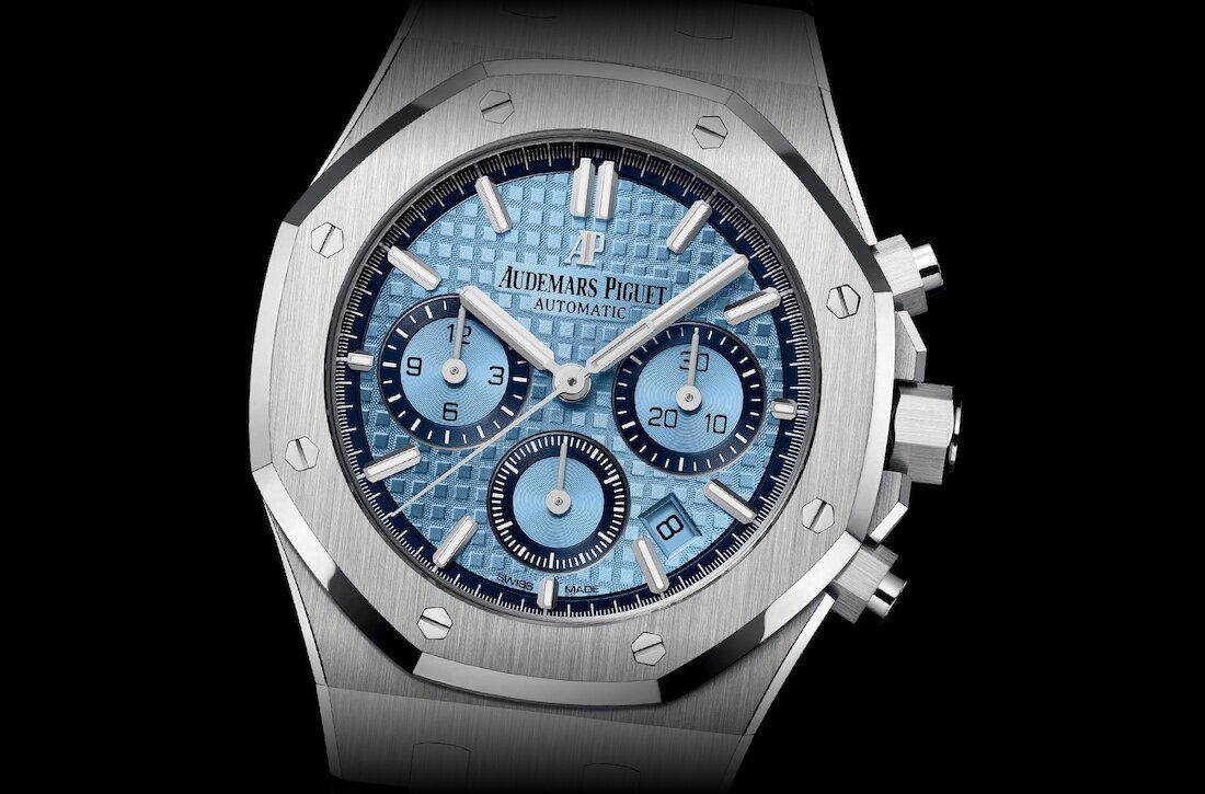News: Audemars Piguet Royal Oak Chrono White Gold Ice Blue Limited Edition  ref. 26317BC — WATCH COLLECTING LIFESTYLE