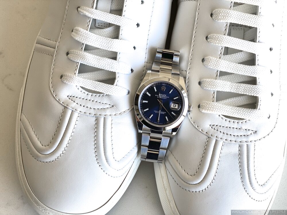 Experience: Valentino Garavani Flycrew Leather Better when Paired with a Blue Rolex Datejust 41. — WATCH COLLECTING