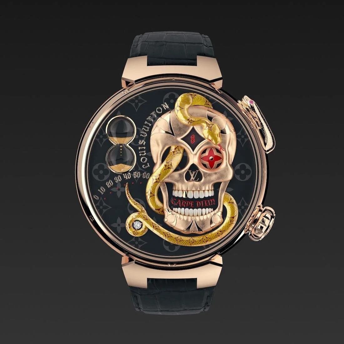 The deep-cased majesty of the Louis Vuitton Tambour Twenty 