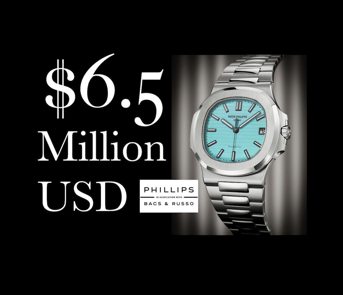 Patek Philippe Nautilus with Tiffany dial appears at Antiquorum auction