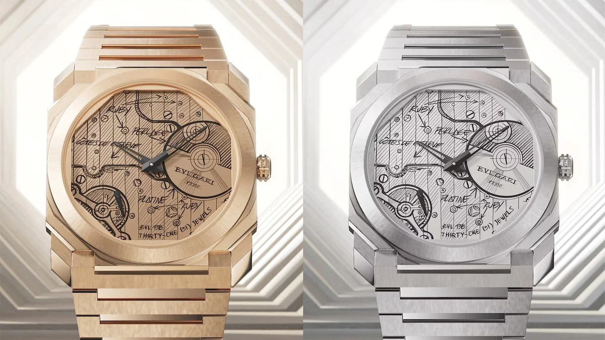 Introducing: Bulgari Octo Finissimo Automatic Sketch and Octo Finissimo Chrono GMT Sketch. Drawings by Fabrizio Buonamassa Stigliani.