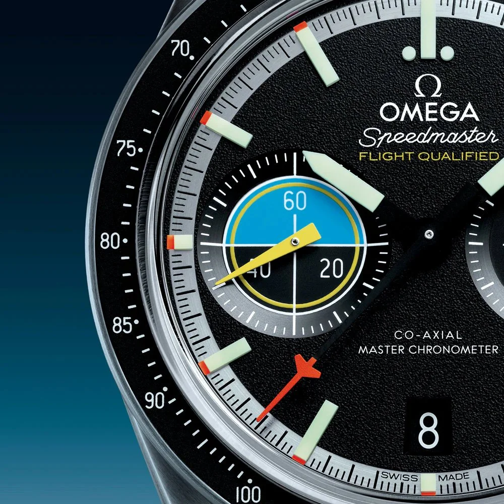 Introducing: Omega Speedmaster Pilot. Flight Qualified with Two Counters.