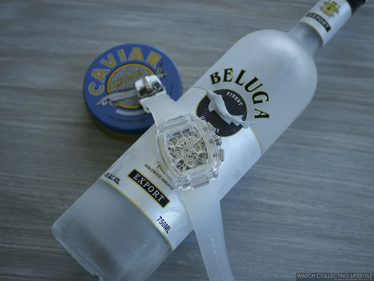 Experience: Beluga Noble Vodka. Crystal Clear Like a CVSTOS Metropolitan Sapphire.