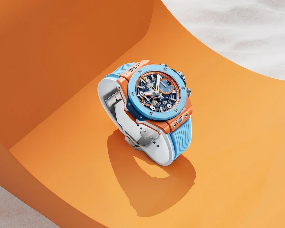Introducing: Hublot Big Bang Summer 2025. When Mykonos, Usain Bolt, and Mattia Vitale from MEDUZA Intertwine.