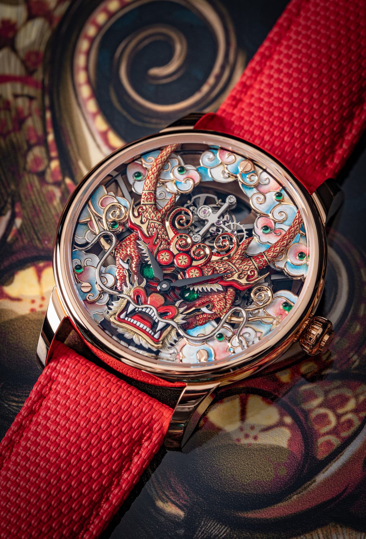 Introducing: Jaquet Droz Tourbillon Skelet Red Gold 'Dragon Mask' Piece Unique. The Art of Transforming Mythology into Mechanical Poetry.