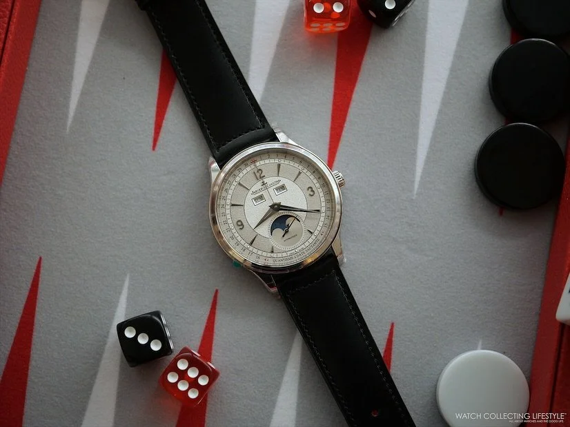 The new @jaegerlecoultre Master Control Calendar Two-Tone Grey Dial isn&rsquo;t a watch that shouts for attention but that whispers sophistication with that subtle nod to vintage sector dials in a modern execution that is simply flawless. Limited to 