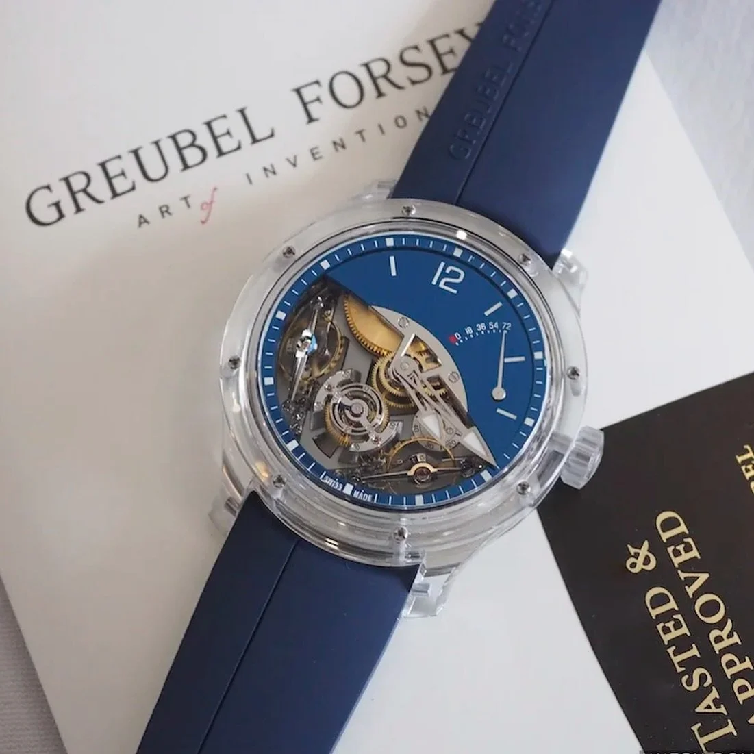 Nothing compares to the clarity of sapphire crystal cases. The @greubel.forsey Double Balancier was released for the first time in 2017 in white gold, then in rose gold in 2018, and finally in the most complex case material possible. Available in a l