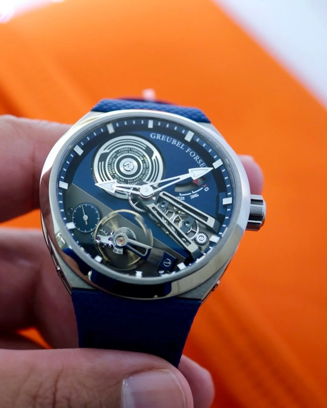 Doesn&rsquo;t get much better than this. @greubel.forsey Balancier Convexe S2 with its 41.5 mm case in titanium and its inclined balance wheel system. The entire case is curved, both at the front and at the back. On the back, it offers total comfort,