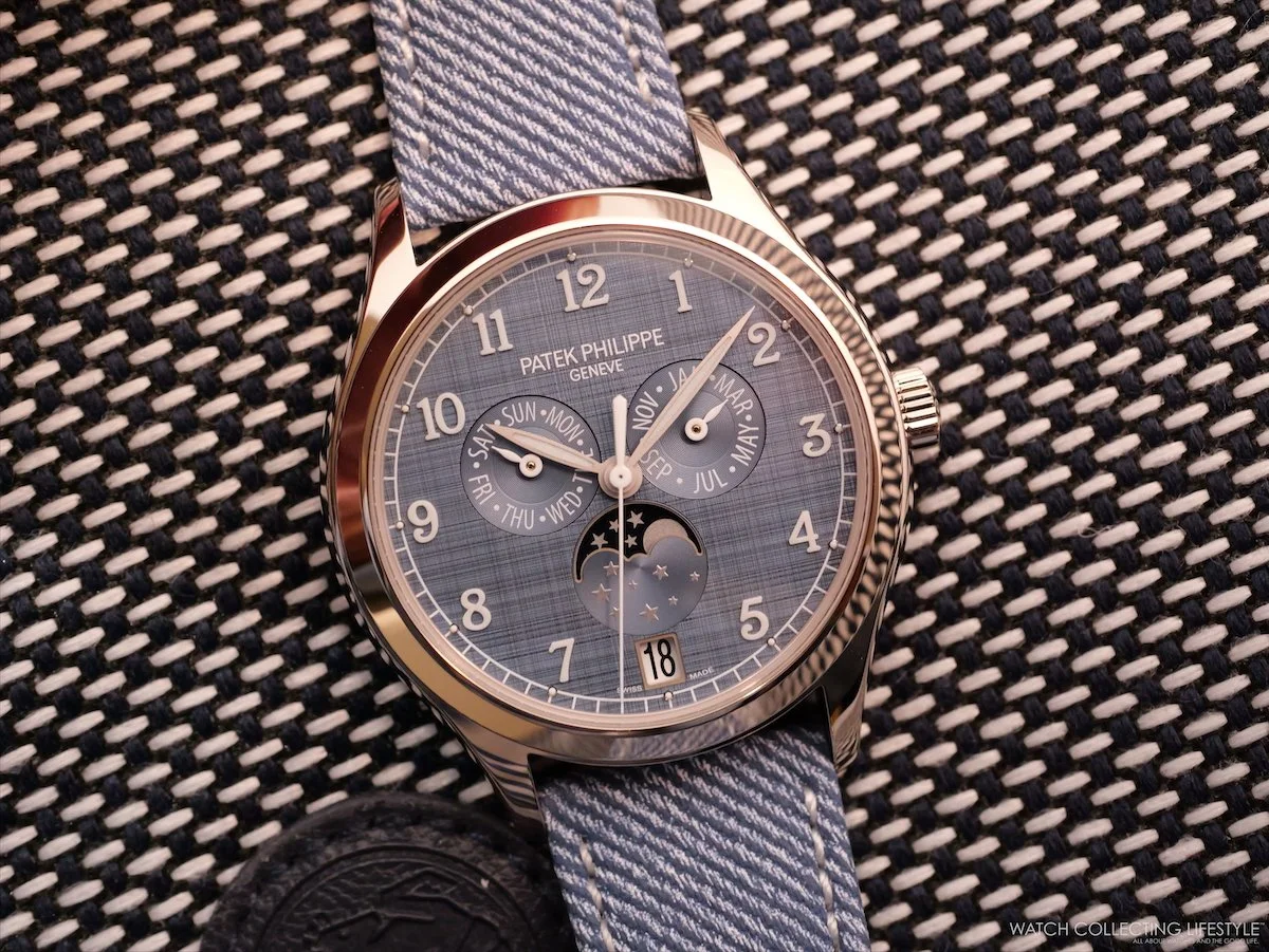 Introducing: Patek Philippe Annual Calendar with Moon Phases 'Shantung Texture Dial'—Ref. 4946G-001 (Live Photos)