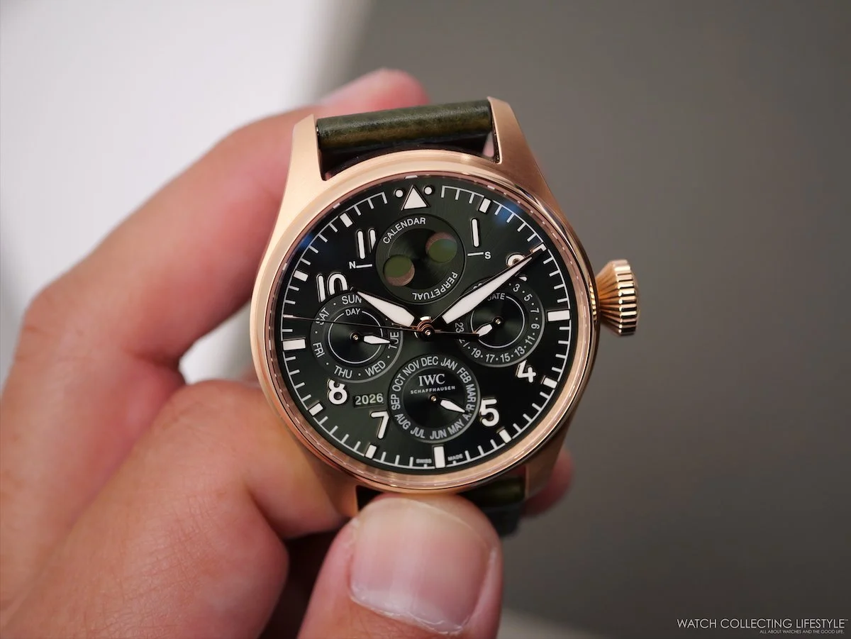Insider: IWC Big Pilot's Watch Perpetual Calendar ProSet—Olive Dial, Gold Case, Show Me the Money