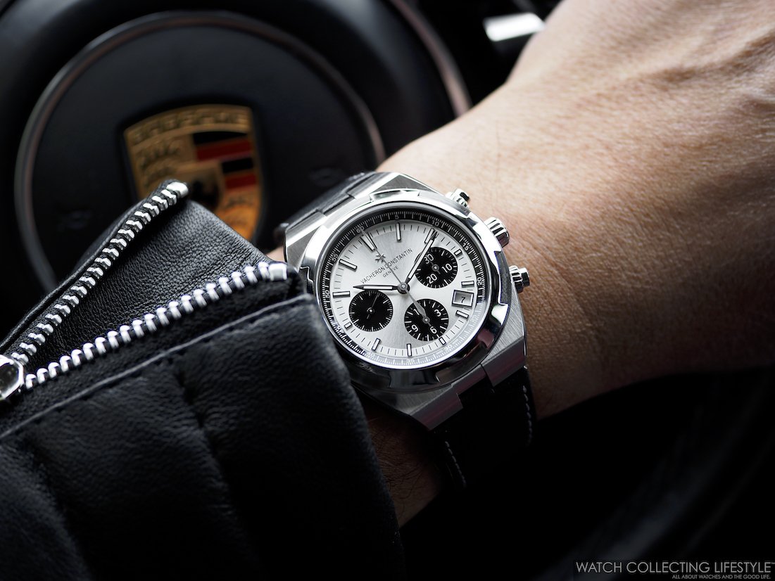 Vacheron Constantin - A wristshot of the new Vacheron Constantin Overseas  Chronograph Reverse Panda dial