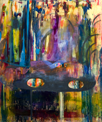 PLASTIC ROOM WITH PERSON, 2009 Acrylic and graphite on canvas 86 3/4 x 72 3/4 in.