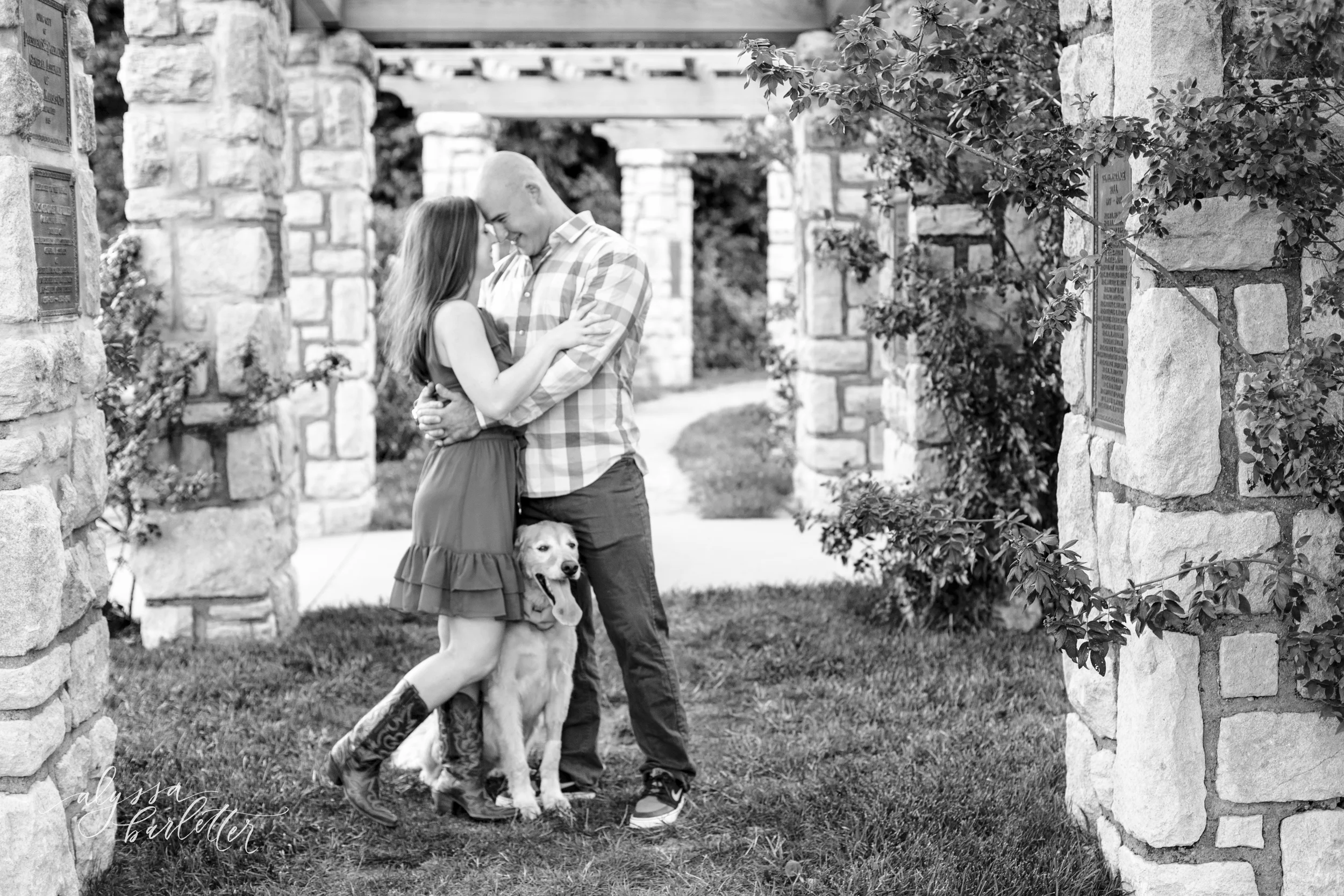 engagement photography kansas city loose park dog rose garden