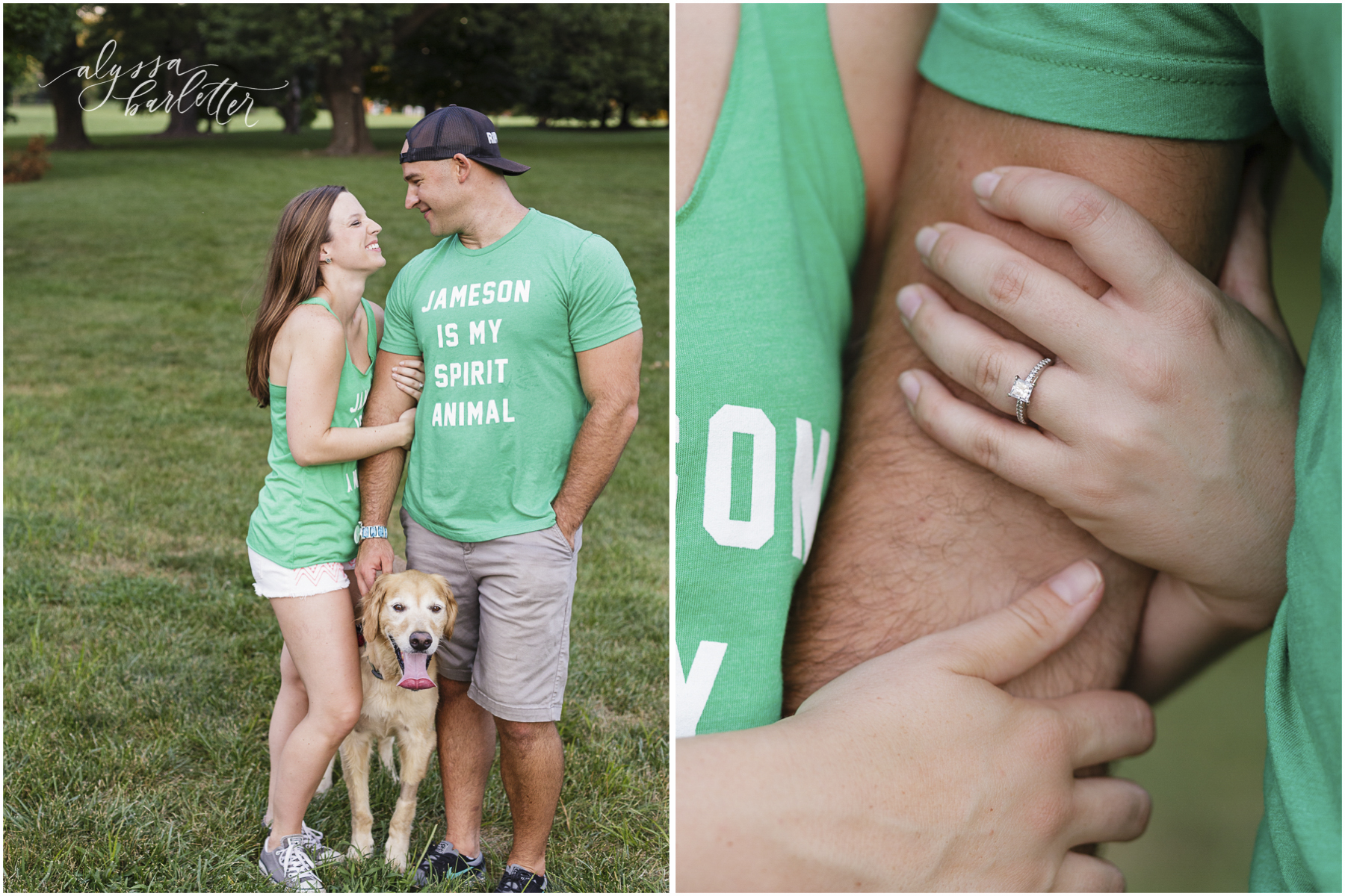 engagement photography kansas city loose park dog trees jameson