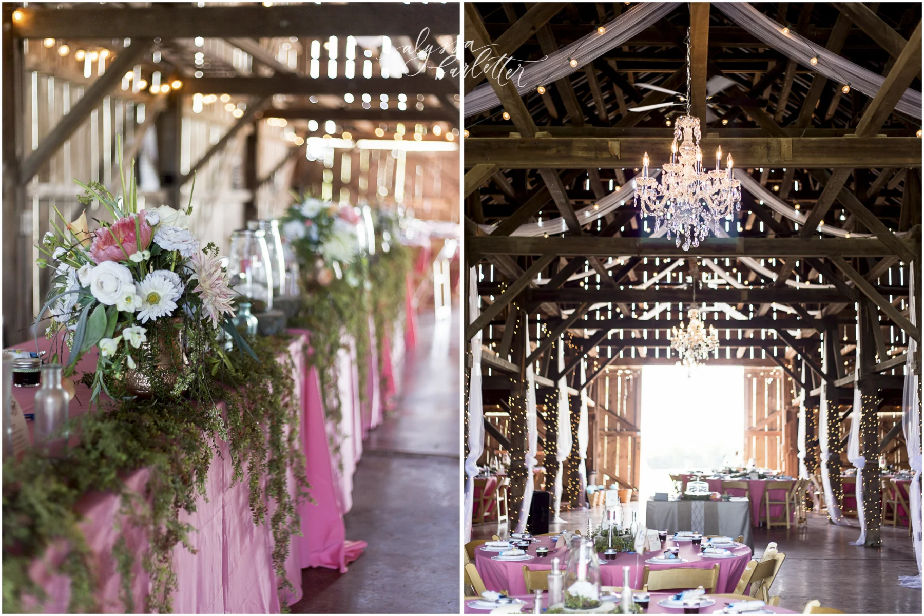 kansas city wedding photography centerpiece table reception journey home pink barn
