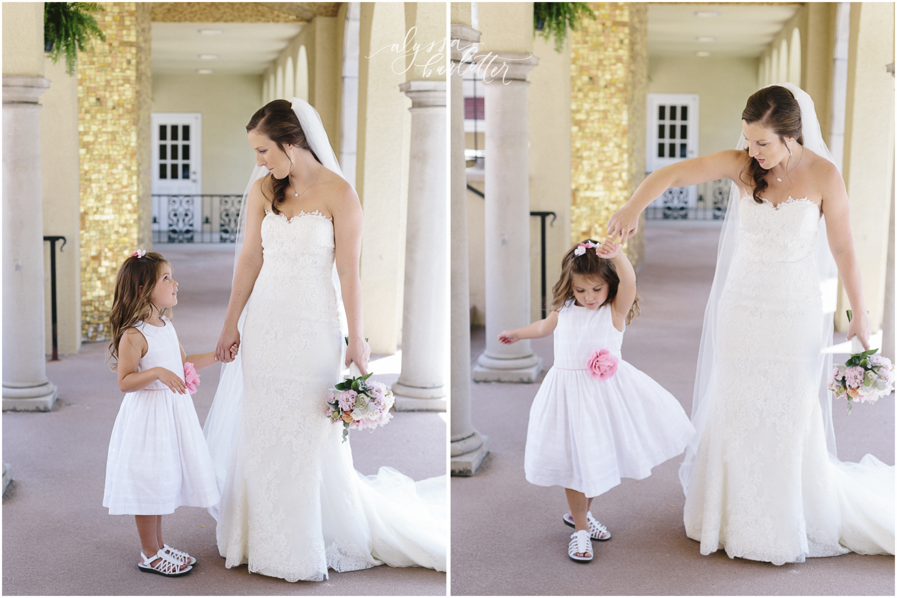 kansas city wedding photography catholic church visitation bride flower girl