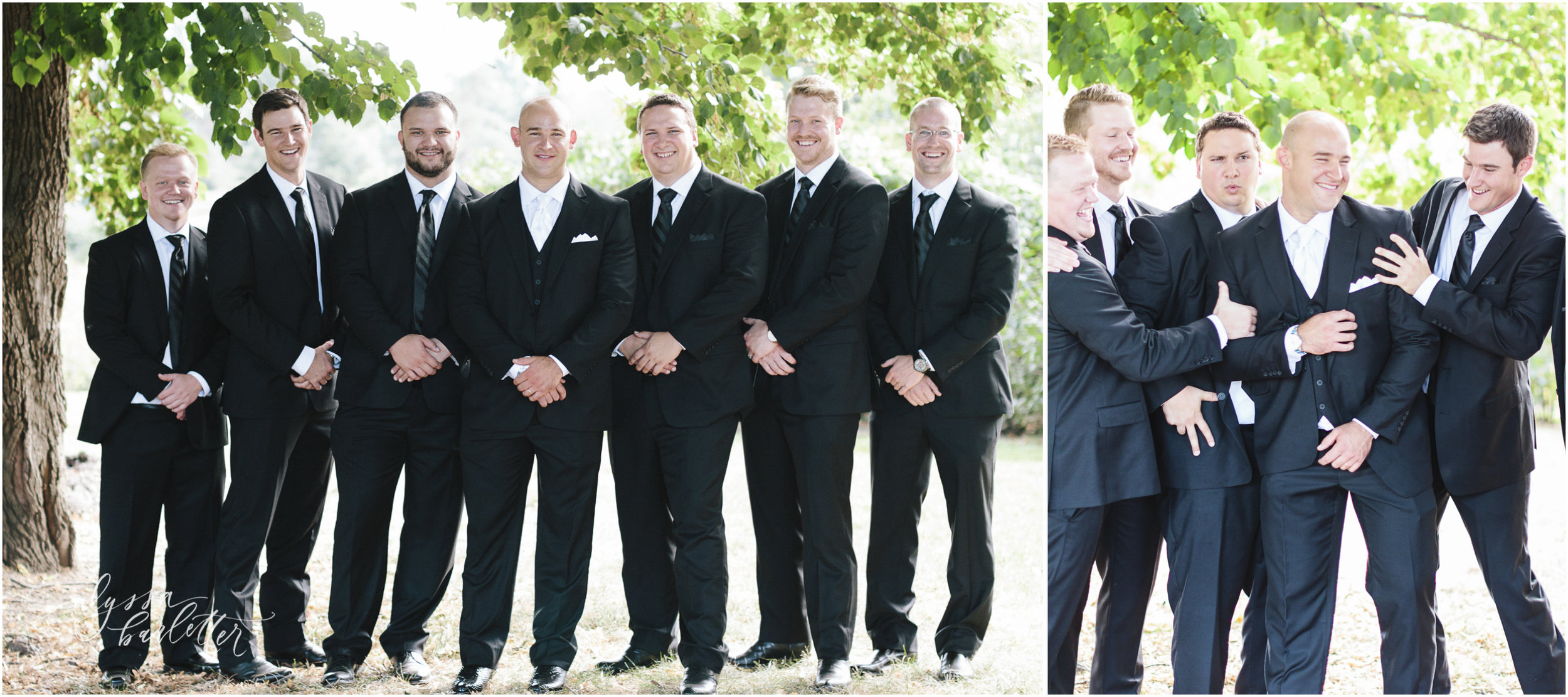 kansas city wedding photography loose park groom groomsmen