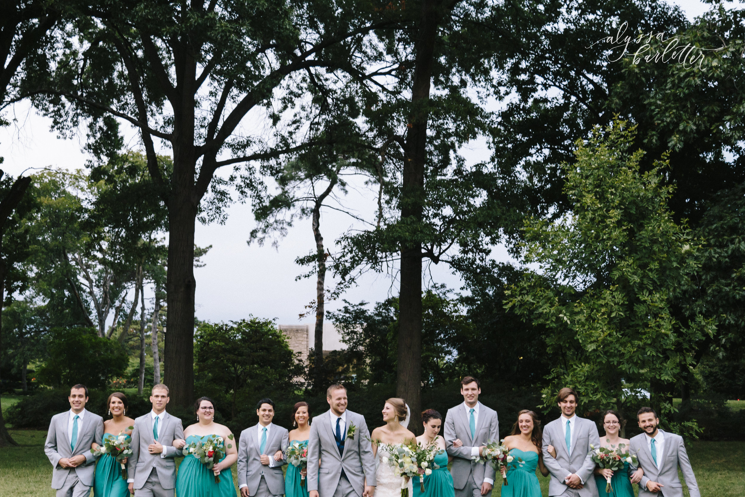 kansas city missouri wedding photographer bridal party loose park bride groom