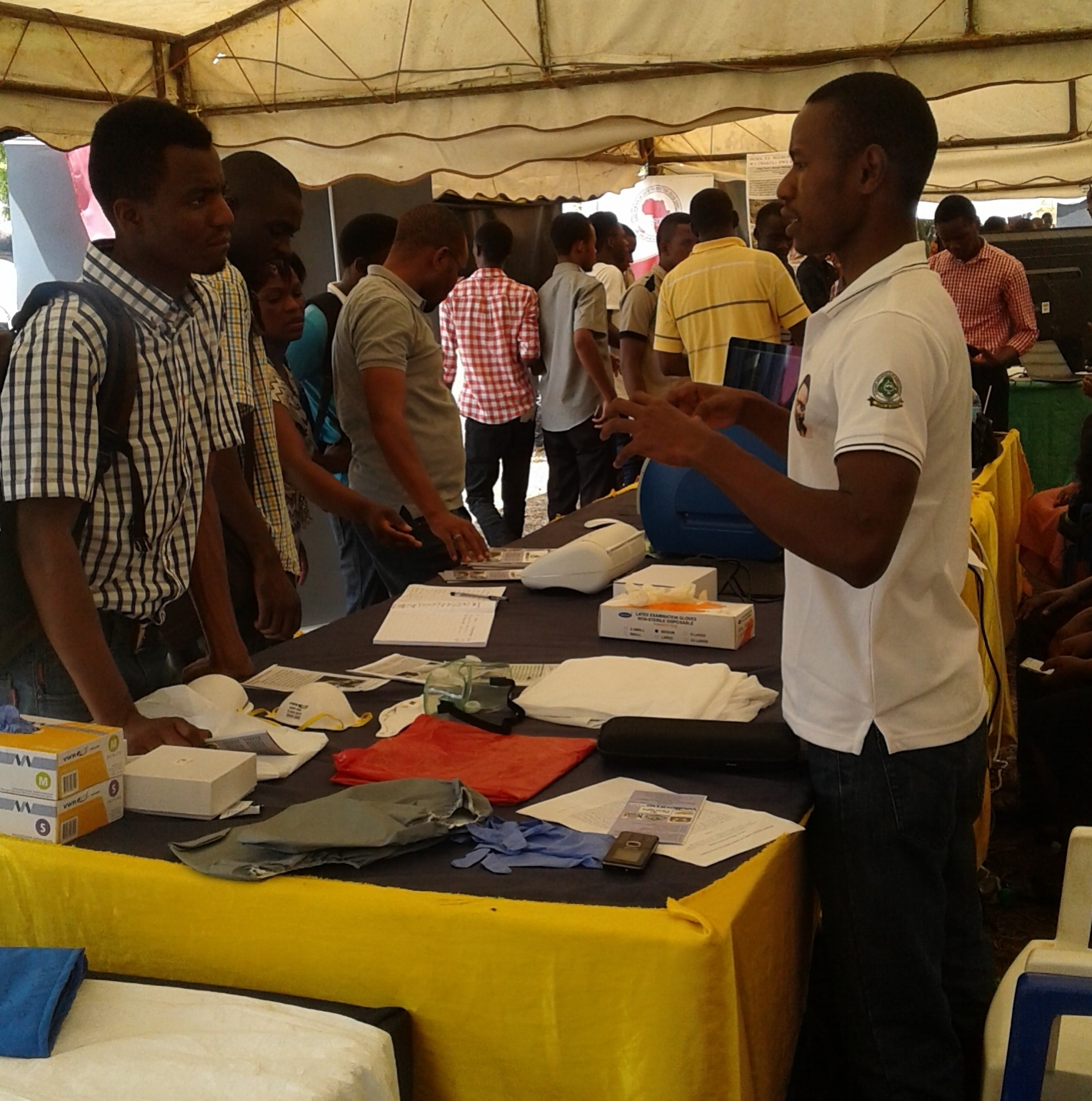 WALTER SIMON (LAB TECH) informing on ideas, objectives and importance of PREDICT Project in Tanzania.